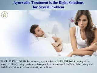 Ayurvedic Treatment is the Right Solutions for Sexual Problem