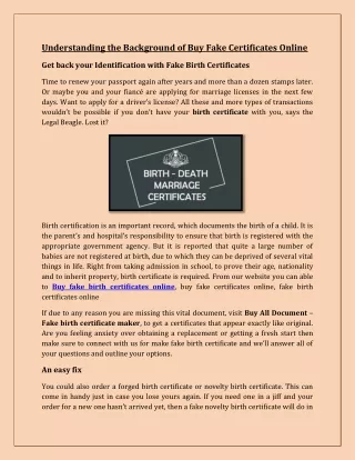 Understanding the Background of Buy Fake Certificates Online