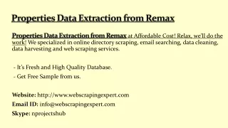 properties data extraction from remax