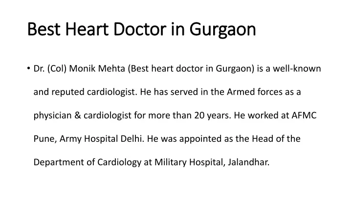 best heart doctor in gurgaon