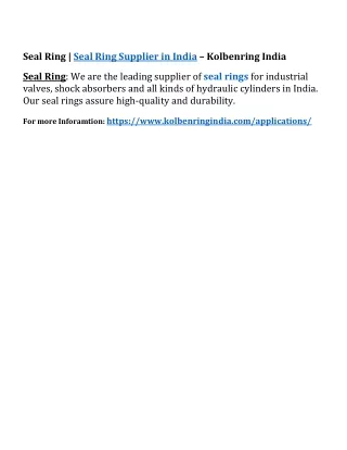 seal ring seal ring supplier in india kolbenring