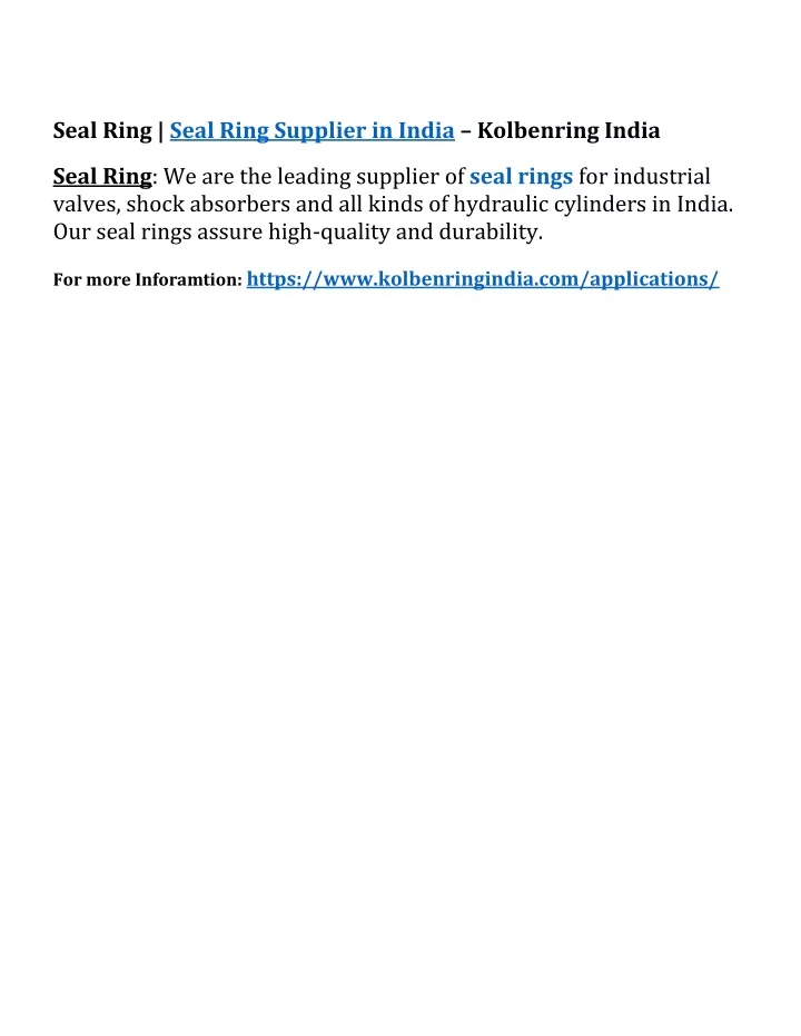 seal ring seal ring supplier in india kolbenring