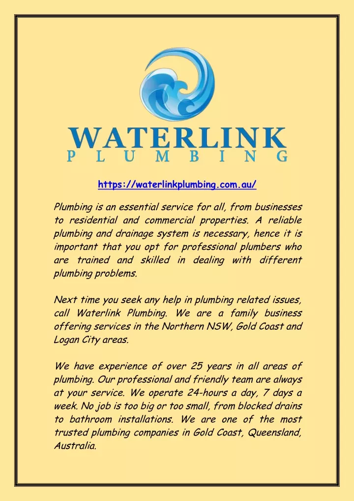 https waterlinkplumbing com au
