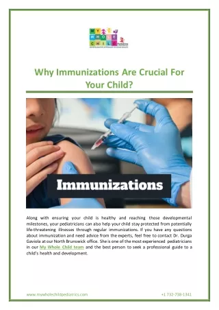 Why Immunizations Are Crucial For Your Child?