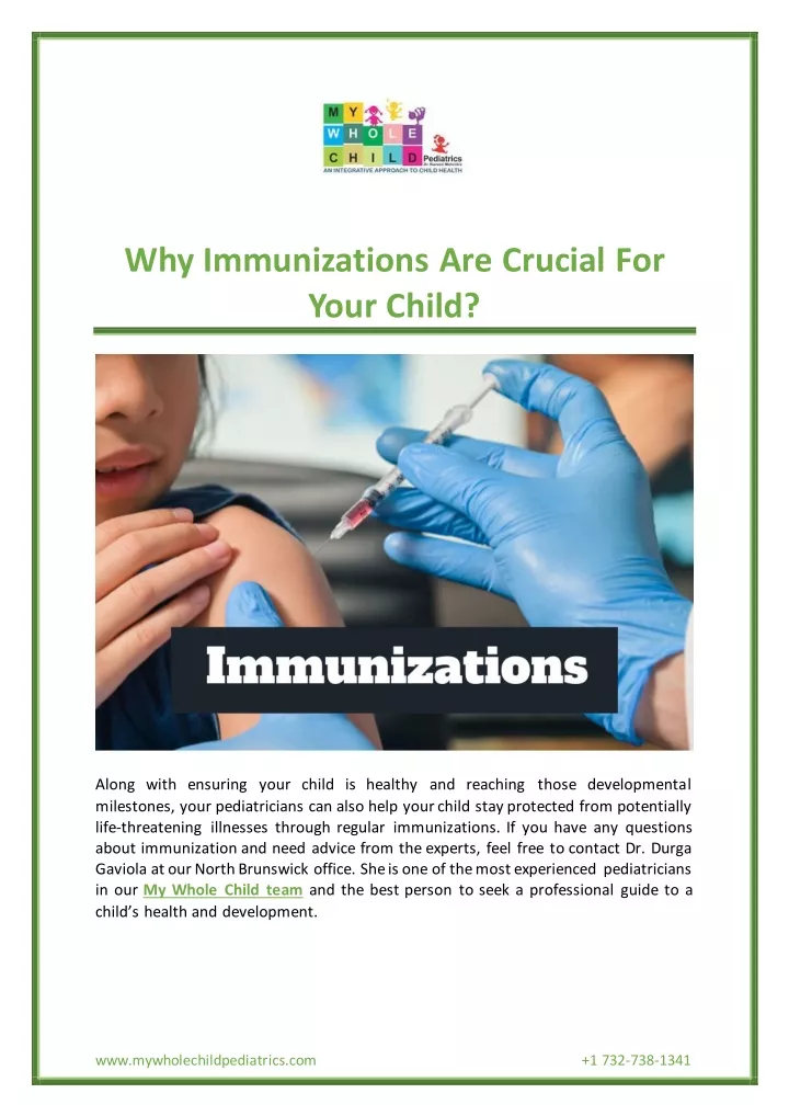 why immunizations are crucial for your child