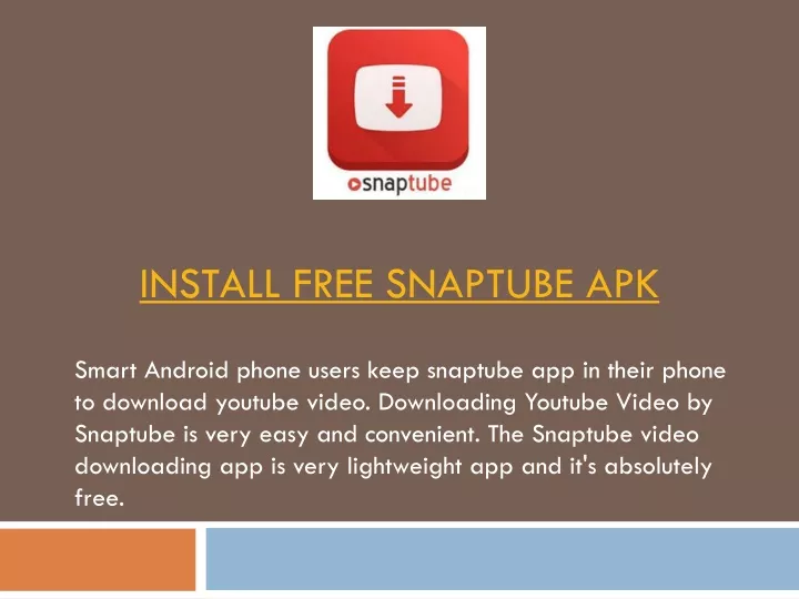 install free snaptube apk