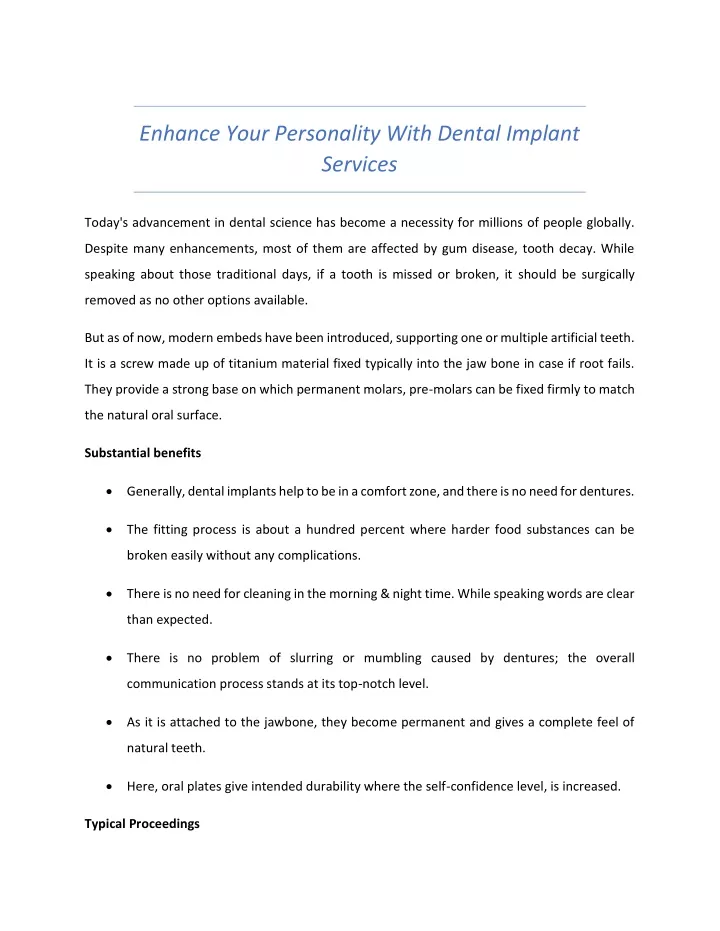 enhance your personality with dental implant
