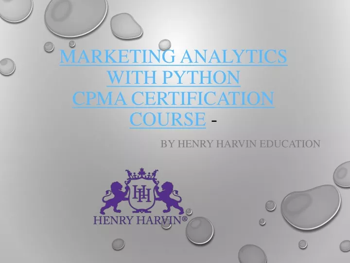 marketing analytics with python cpma certification course