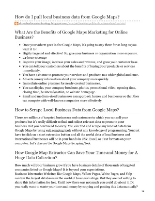 how do i pull local business data from google maps