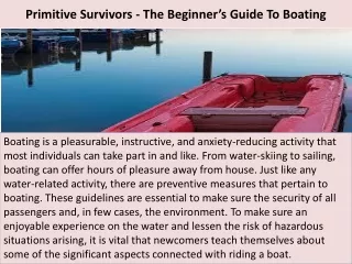 primitive survivors the beginner s guide to boating
