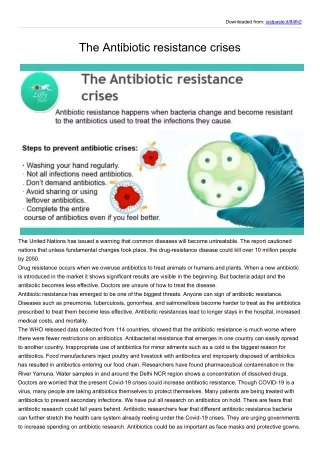 The Antibiotic resistance crises