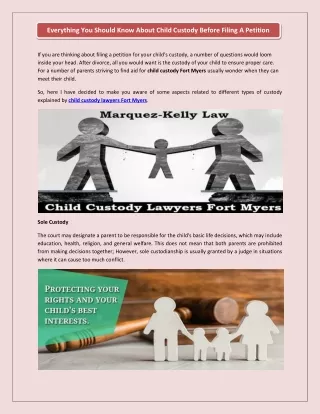 Everything You Should Know About Child Custody Before Filing A Petition