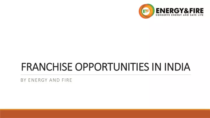 franchise opportunities in india