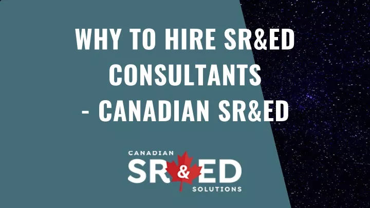 why to hire sr ed consultants canadian sr ed