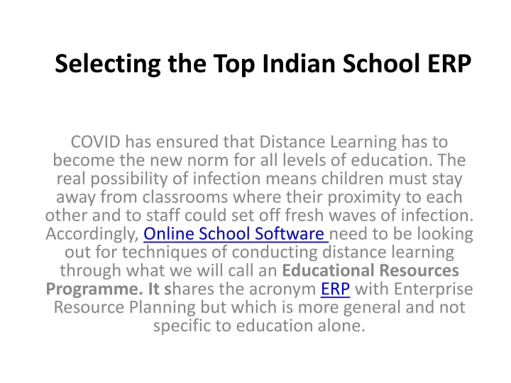 selecting the top indian school erp