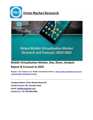 Mobile Virtualization Market Growth, Size, Share, Industry Report and Forecast 2019-2025