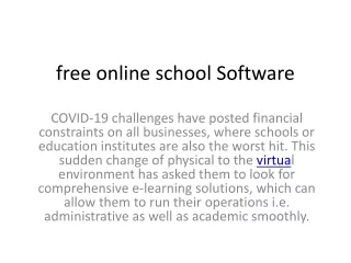free online school software