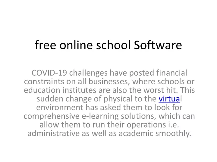 free online school software