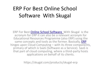 erp for best online school software with skugal