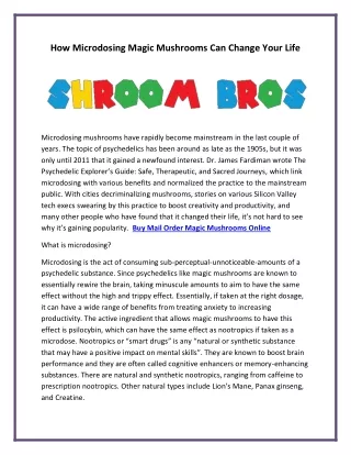 how microdosing magic mushrooms can change your