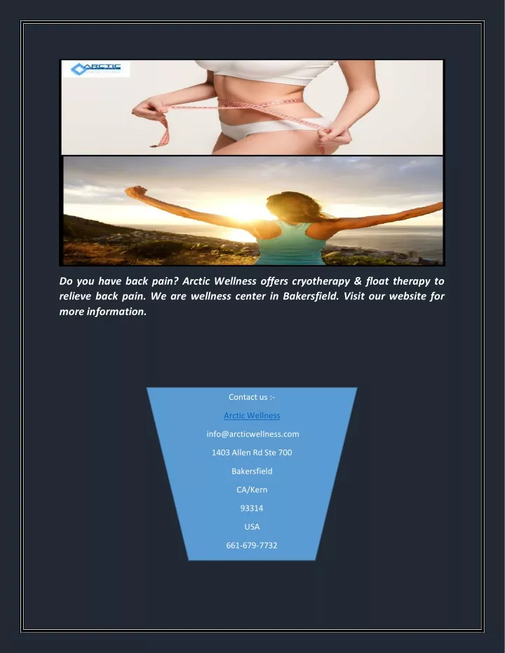 do you have back pain arctic wellness offers