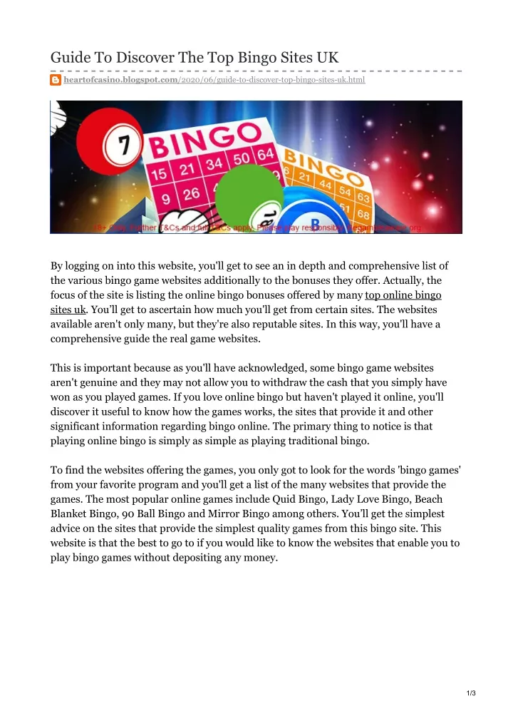 guide to discover the top bingo sites uk