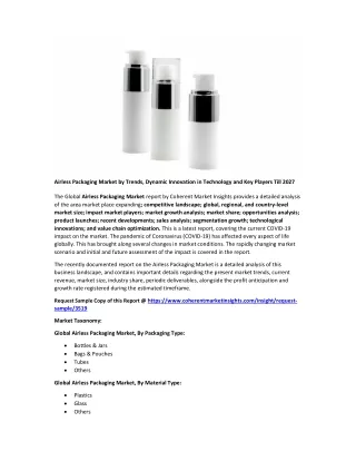 airless packaging market by trends dynamic