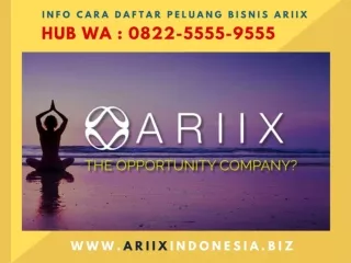 Marketing Plan Bisnis Ariix Indonesia (WA) 0822-5555-9555