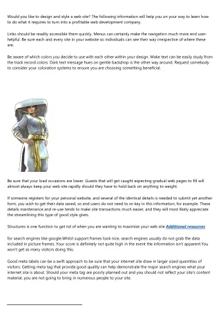 would you like to design and style a web site