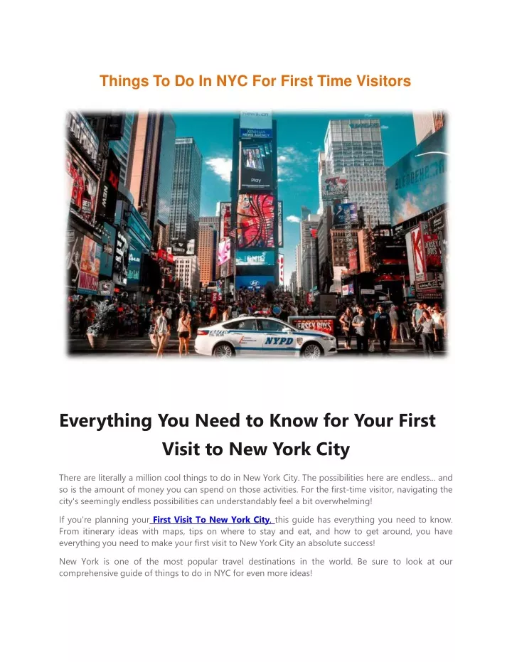 things to do in nyc for first time visitors