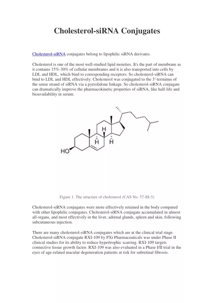 cholesterol sirna conjugates