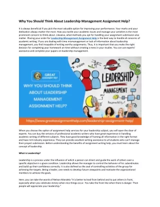 why you should think about leadership management
