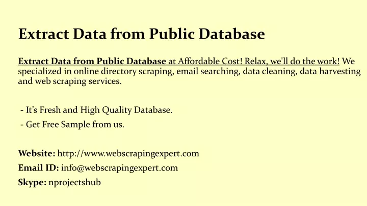 extract data from public database