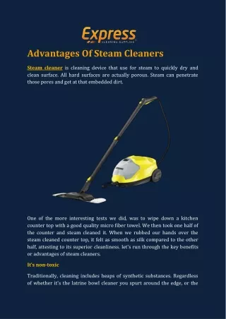 advantages of steam cleaners