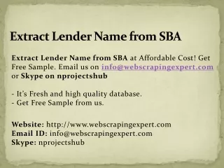 extract lender name from sba
