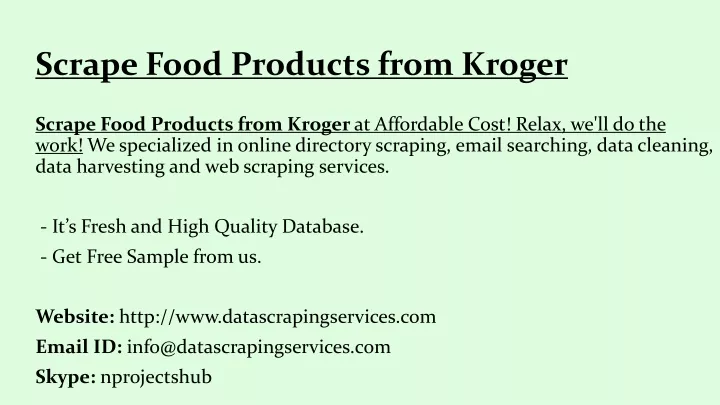 scrape food products from kroger