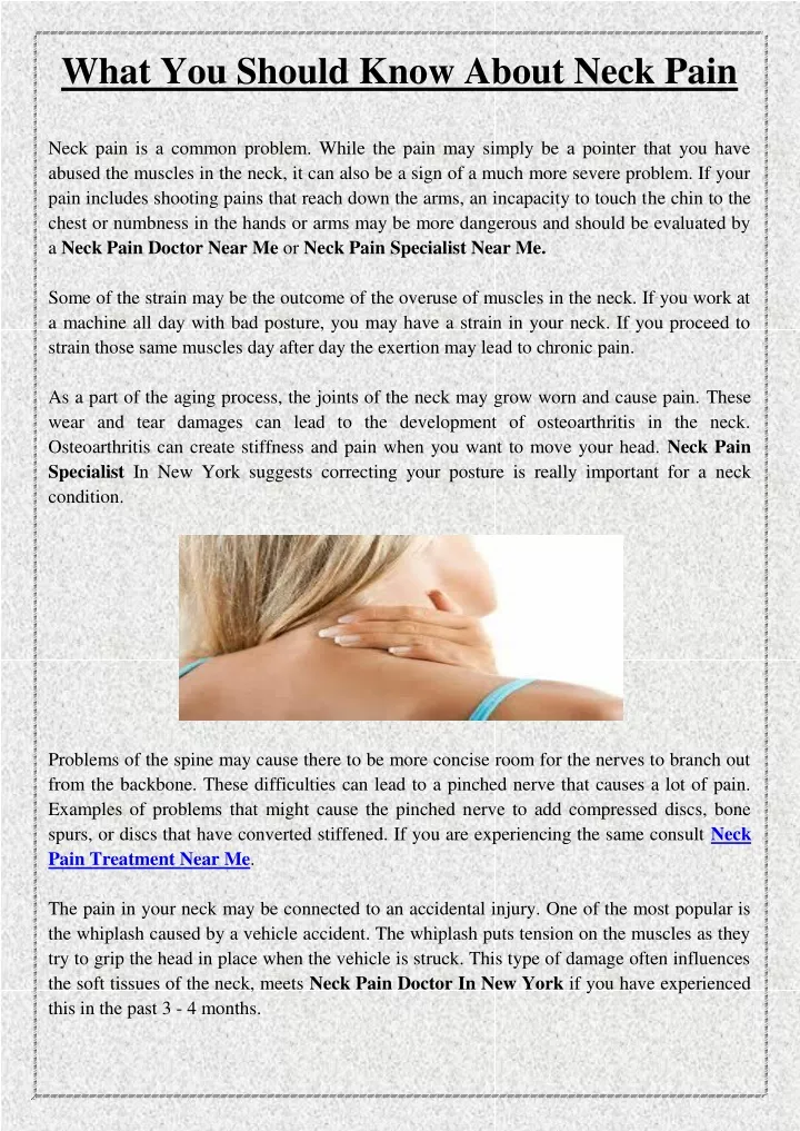 what you should know about neck pain