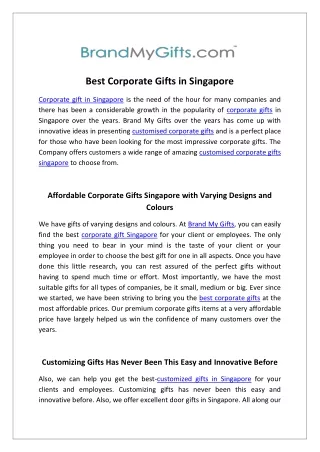 Best Corporate Gifts Singapore | Brand My Gifts