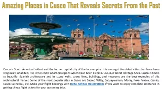 Amazing Places in Cusco That Reveals Secrets From the Past