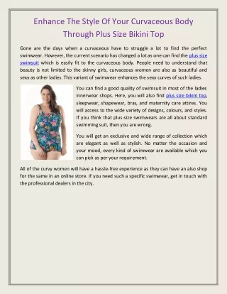 enhance the style of your curvaceous body through