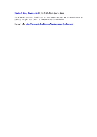 blackjack game development html5 blackjack source