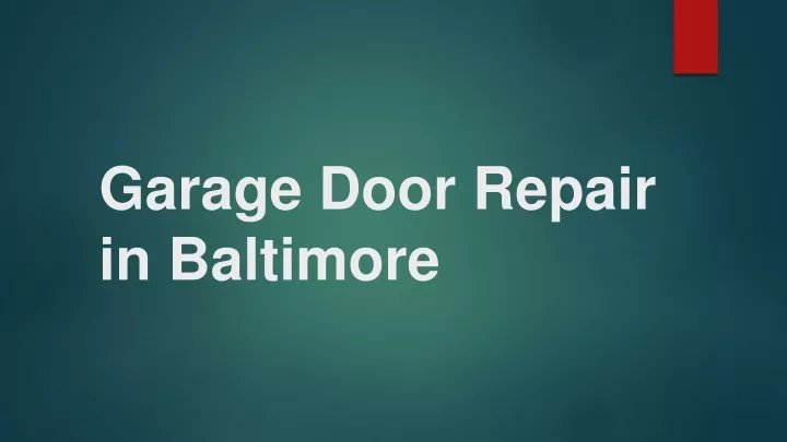 garage door repair in baltimore