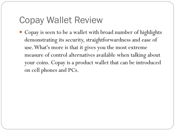 copay wallet review