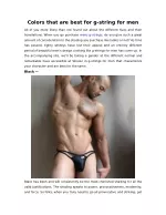 Colors that are best for g-string for men