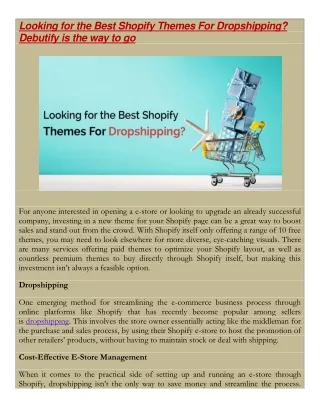 looking for the best shopify themes
