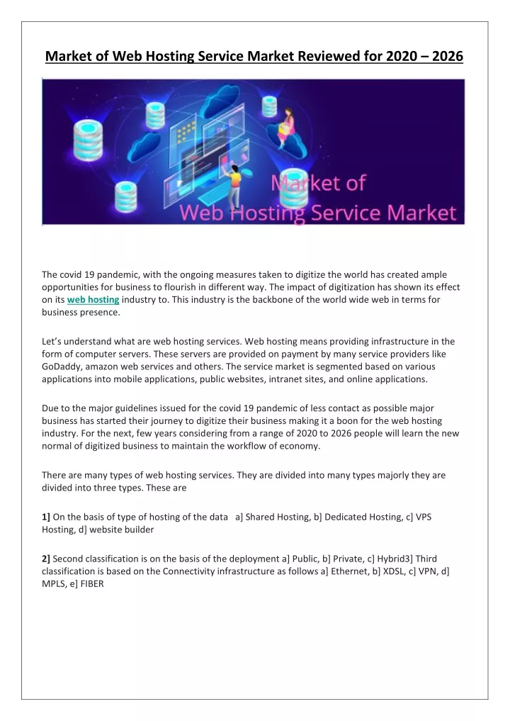 market of web hosting service market reviewed