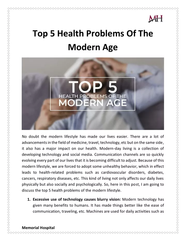 top 5 health problems of the modern age