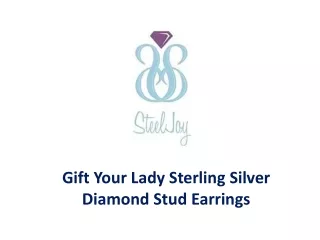 Gift Your Lady Sterling Silver Diamond Stud Earrings