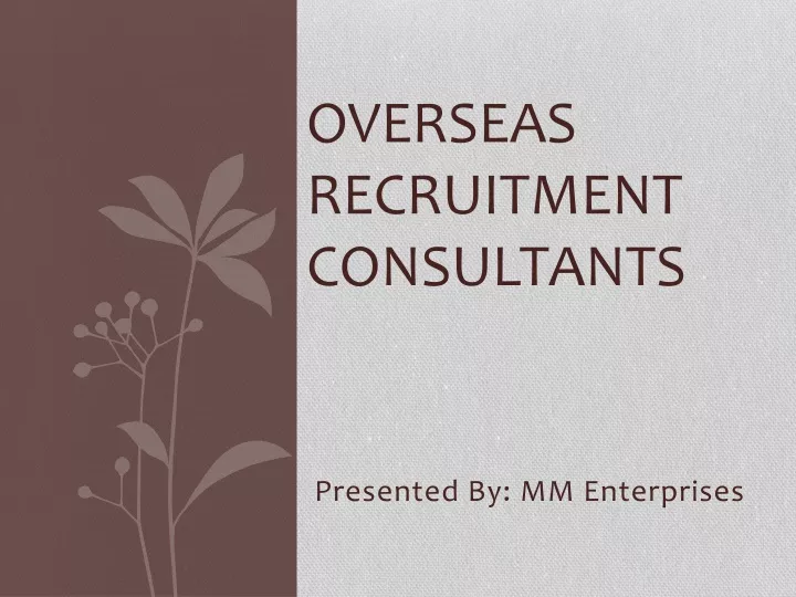 overseas recruitment consultants