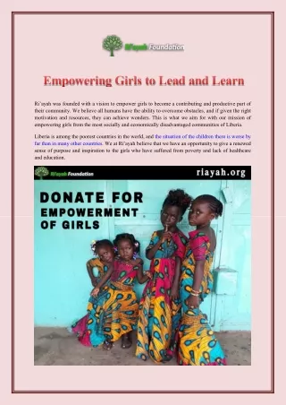 Empowering Girls to Lead and Learn